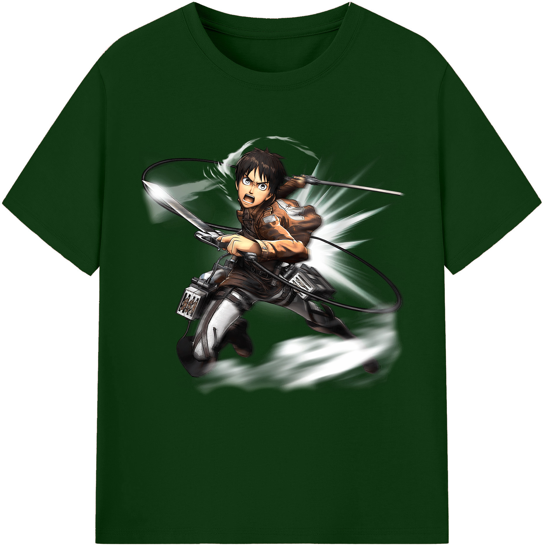 （画像用） 進撃の巨人 エレン･イェーガー Attack on Titan Eren Jäger 綿100％半袖Tシャツ（フロントプリント）